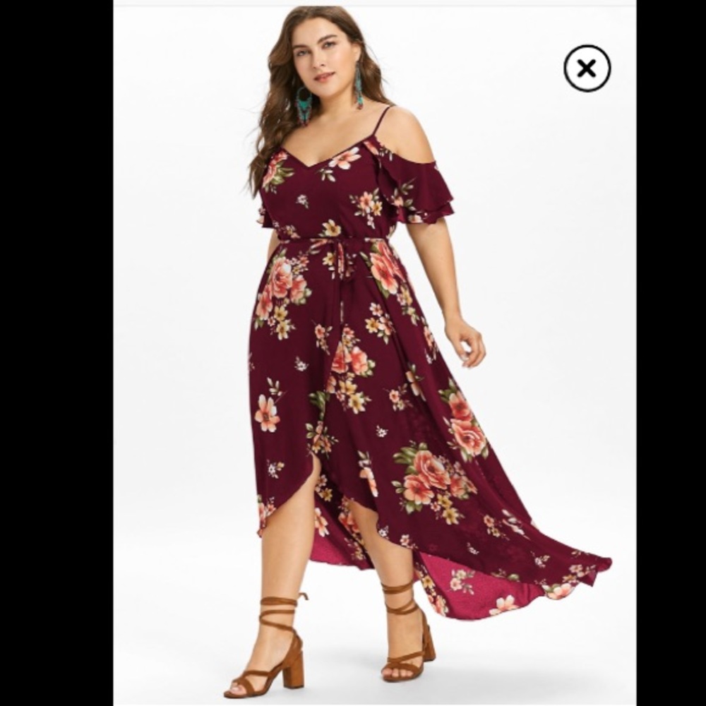Floral Maxi Dress, 1X